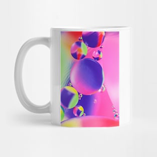 Colorful close up of oil drops in water Mug